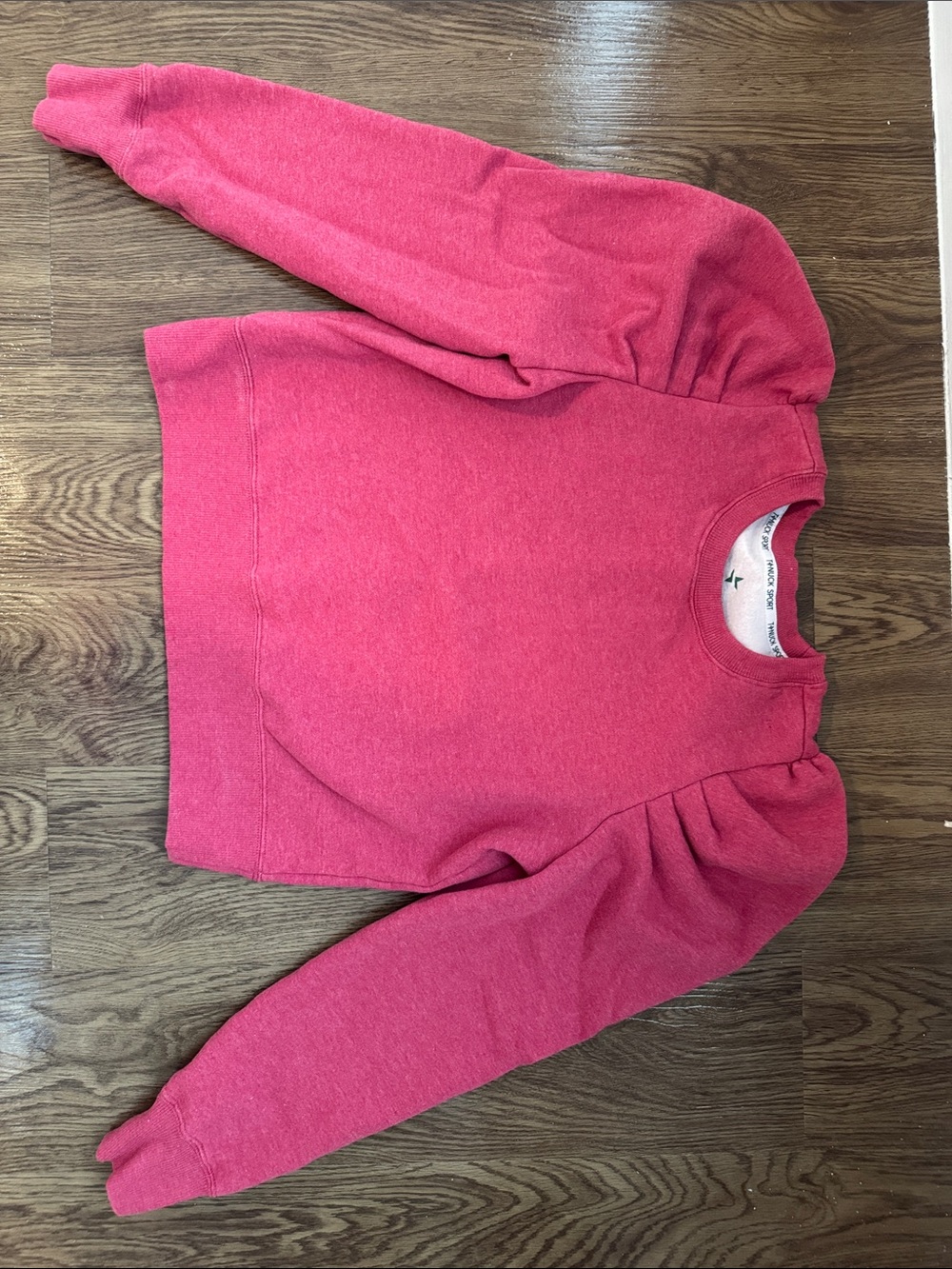 Tuckernuck Raspberry Pink Puff-Sleeve Crewneck Sweatshirt